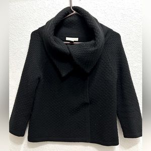 COPY - Banana Republic cowl sweater/jacket with snap front closure. M black